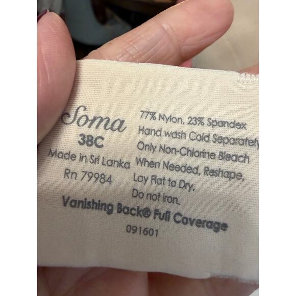 Soma Vanishing Back Full Coverage Bra Nude Sz 38C New - Picture 8 of 9